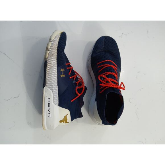 Under Armor project Rock 2 training athletic shoes size 7.5 women. Navy red wht - Picture 6 of 9